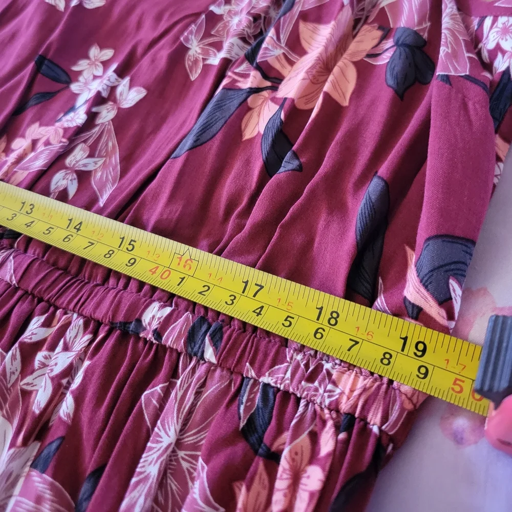 Torrid Red Floral Challis Babydoll Hi-Lo Tank Top - Picture 9 of 9